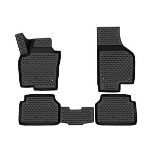Element Tapis de Sol sur Mesure en Caoutchouc Compatible avec Volkswagen Tiguan 2007-2016 Noir Ajustement mesur&eacute; au Laser personnalis&eacute;