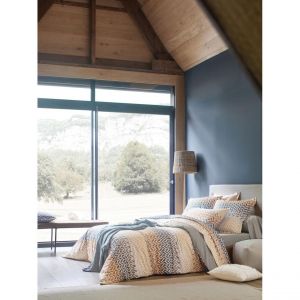 Blanc des vosges Parure Drap, 2 Taies d'Oreiller et Drap Housse Taupe