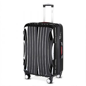 Monzana Ikarus Valise Rigide &agrave; roulettes Noir/argent&eacute; Taille M L XL Noir Noir XL