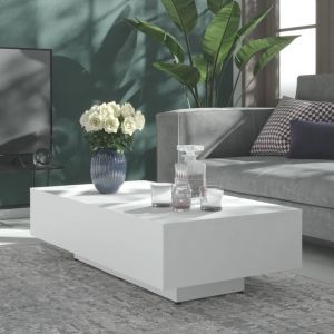 VidaXL Table basse Blanc 115x60x31 cm Agglom&eacute;r&eacute;