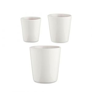 Ibergarden Set de Pots Ø 14 cm Ø 22 cm Ø 17 cm Conique 3 Pièces Blanc
