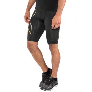 2XU MCS Run Short de compression Homme, black/gold reflective L Pantalons de compression