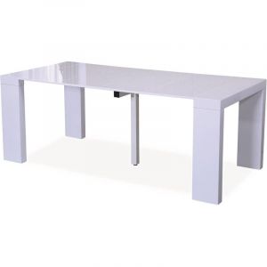 Habitat et Jardin Table repas extensible -Dina- 200/40 x 94 x 75 cm - Blanc laqué