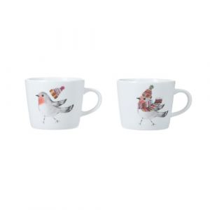 Mikasa Tipperlyhill Robin Lot de 2 tasses &agrave; expresso en porcelaine fine 90 ml Coffret cadeau