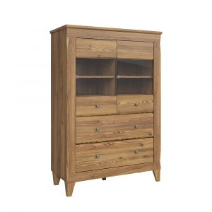 SANS Vaisselier bas 2 portes 2 tiroirs Raya Bois