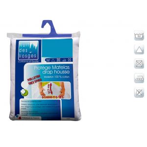 Nuit des Vosges Protège matelas absorbant coton 400 gr/m2 bonnets 30 cm achille 80x200