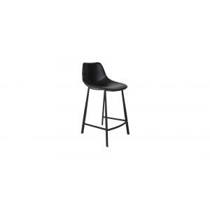 Image de Dutchbone Tabouret design en cuir noir