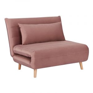 AC-Déco Fauteuil en tissu convertible en lit simple - Rose - 105 x 190 cm