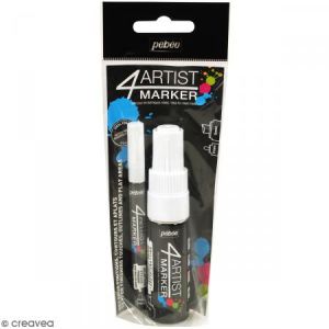 Pebeo Set Duo 4Artist Marker - Blanc - 2 marqueurs (2 mm/8mm)