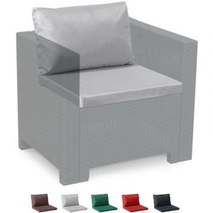 Image de Grand Soleil Coussins de rechange imperméables salon de jardin Rotin Bica set 2 places | Gris