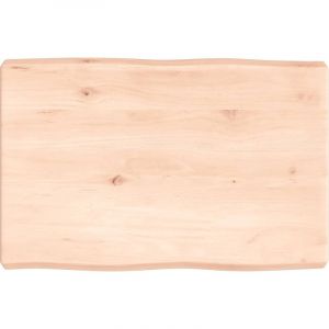 VidaXL Plateau de Table, de Bureau, Table à Manger bois chêne massif non traité bordure assortie - Brun