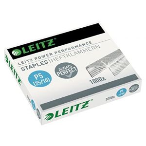 Image de Leitz Power Performance Agrafes Heavy Duty P5 (25/10), Galvanisé, Boîte de 1000 Agrafes, 55740000