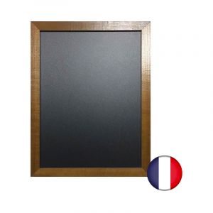Interface Plv - Ardoise murale cadre carré en bois couleur chêne dimensions 43 x 33 cm - Fabrication française