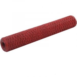 VidaXL Grillage Acier avec rev?tement en PVC 25x1 m Rouge