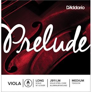 D'Addario J911 LM-B10 - Corde seule (la) alto Prelude, diapason long, Medium (pack de 10)