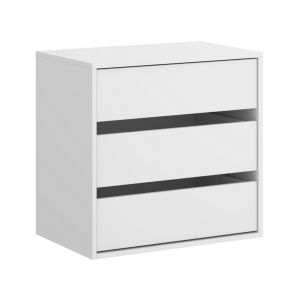 Commode Vinson, Commode pour armoire intérieure, Commode pour chambre à coucher avec tiroirs 3, 60x40h60 cm, Blanc