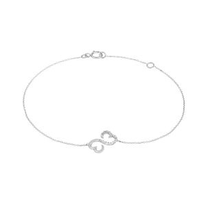 Cleor Bracelet en Or 375/1000 Blanc et Oxyde Blanc