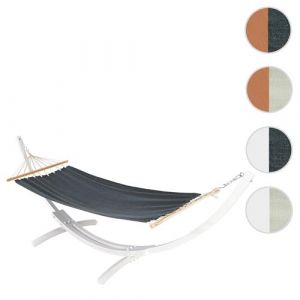 Hamac avec support HWC J46 jusqu'à 200kg bois FSC certifié 320cm ~ blanc, tissu gris