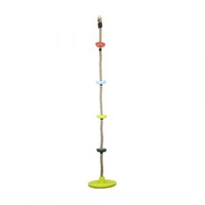 Greenmill GR0156 Corde d'escalade avec nœuds en plastique coloré et disque Corde à grimper