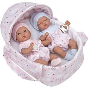 Image de Arias Baby Doll Elegance Twins 28 cm Basket