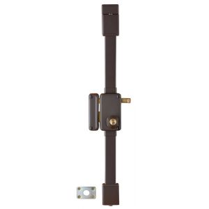 THIRARD Serrure en applique Beluga à tirage pour porte d'entrée, gauche, 3 pts, Transit2 Ø23mm, axe 45mm, marron, 4 clés