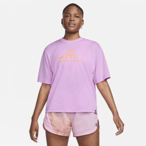 Nike Tee-shirt à manches courtes Dri-FIT Trail pour femme - Pourpre - Taille S - Female
