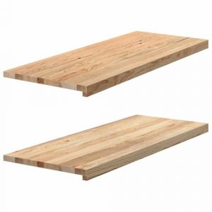 VidaXL Appuis de fen&ecirc;tre 2 pcs non trait&eacute; 100x40x2cm bois ch&ecirc;ne massif