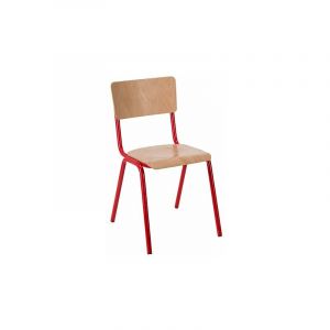 Chaise Scolaire T6 Color rouge Lot de 4