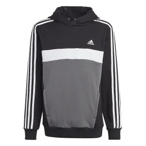 Adidas Unisex Kids Tiberio 3-Stripes Colorblock Fleece Kids Hooded Sweat