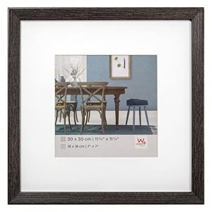 Walther design Cadre photo walther design gris foncé 30 x 30 cm avec passe-partout, cadre en bois Fiorito EF330D