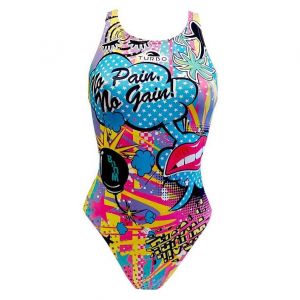 Turbotronic Turbo Crazy Comic Bas de Bikini, Bleu Clair, 4XL Femme