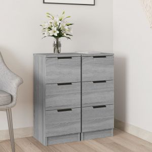 VidaXL Buffets 2 pcs Sonoma gris 30x30x70 cm Bois d'ingénierie Sonoma gris