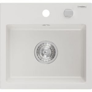 Mexen - Milo évier en granit à 1 cuve 435 x 410 mm, Blanc - 6505441000-20