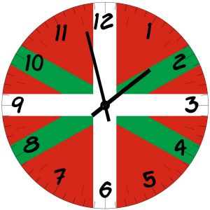 N.a! Horloge Murale Drapeau Basque  CBKr&eacute;ation  Verre  29 cm