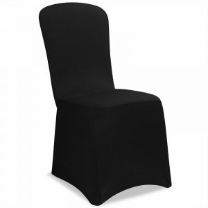 Image de Deuba 2x Housses de chaise Couvre-chaises Revêtement Siège Événement Fête Noir