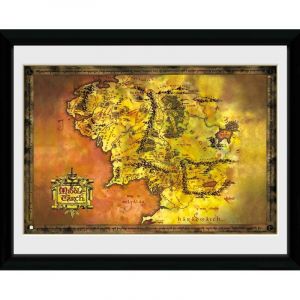 LE SEIGNEUR DES ANNEAUX Tirage encadr&eacute; La Terre du Milieu