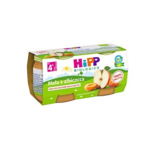 HiPP Bio Homog&eacute;n&eacute;is&eacute; Bio P&ecirc;che Pomme 2x80g