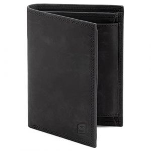 Portefeuille - SERASAR - W010 - Cuir de vache - Noir - Protection RFID