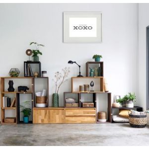 Shot Cadre Photo xoxo 30x40cm avec P e Partout Tableau Bois Verre (BLANC)