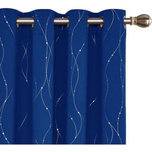 Rideaux Occultants à illets Isolation Thermique, 2 Pièces, 140x180 cm, Bleu Roi - Bleu Roi - Deconovo