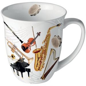 Ambiente Tasse en porcelaine fine instruments de musique