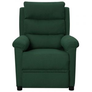 VidaXL Fauteuil de massage inclinable 74x101,5x92 cm rev&ecirc;tu de tissu vert fonc&eacute;