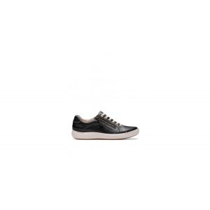 Clarks Nalle Lace, Sneaker Femme, Cuir Noir, 37.5 EU