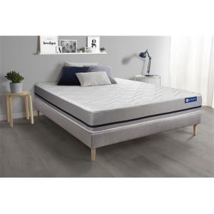 Ensemble matelas 200x200 ACTIMEMO SOFT 3zones de confort + sommier KIT gris
