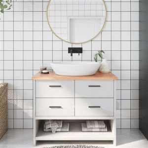 VidaXL Comptoir de salle de bain marron clair 100x40x2 cm bois traité