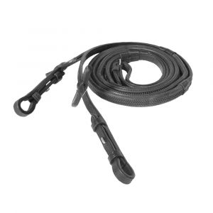 Horze Rênes caoutchouc Fine Prise - Noir - Taille: Poney