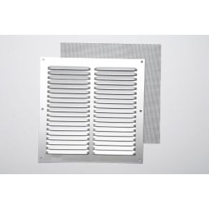 Grille d'a&eacute;ration aluminium anodis&eacute;, L.20 x l.20 cm