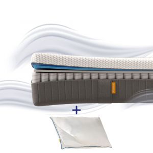 EMMA | Pack Matelas Hybride II Plus 90x190 + Oreiller Nuage | Mémoire de Forme + Ressorts | Housse Plus Respirante | Dos Apaisé