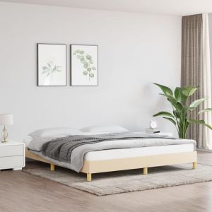VidaXL Cadre de lit Crème 180 x 200 cm Tissu