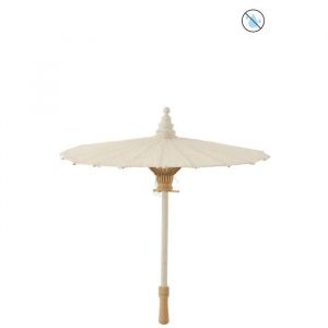 J-Line Ombrelle en Tissu "Tumanggal" 57cm Blanc